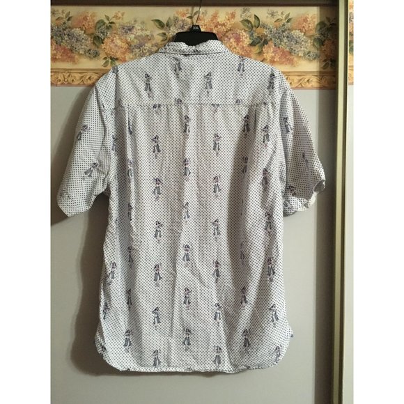 Tommy Bahama Medium Polka Dot Hula Girl Casual Vacation Occasion Button Up Shirt - Picture 4 of 4
